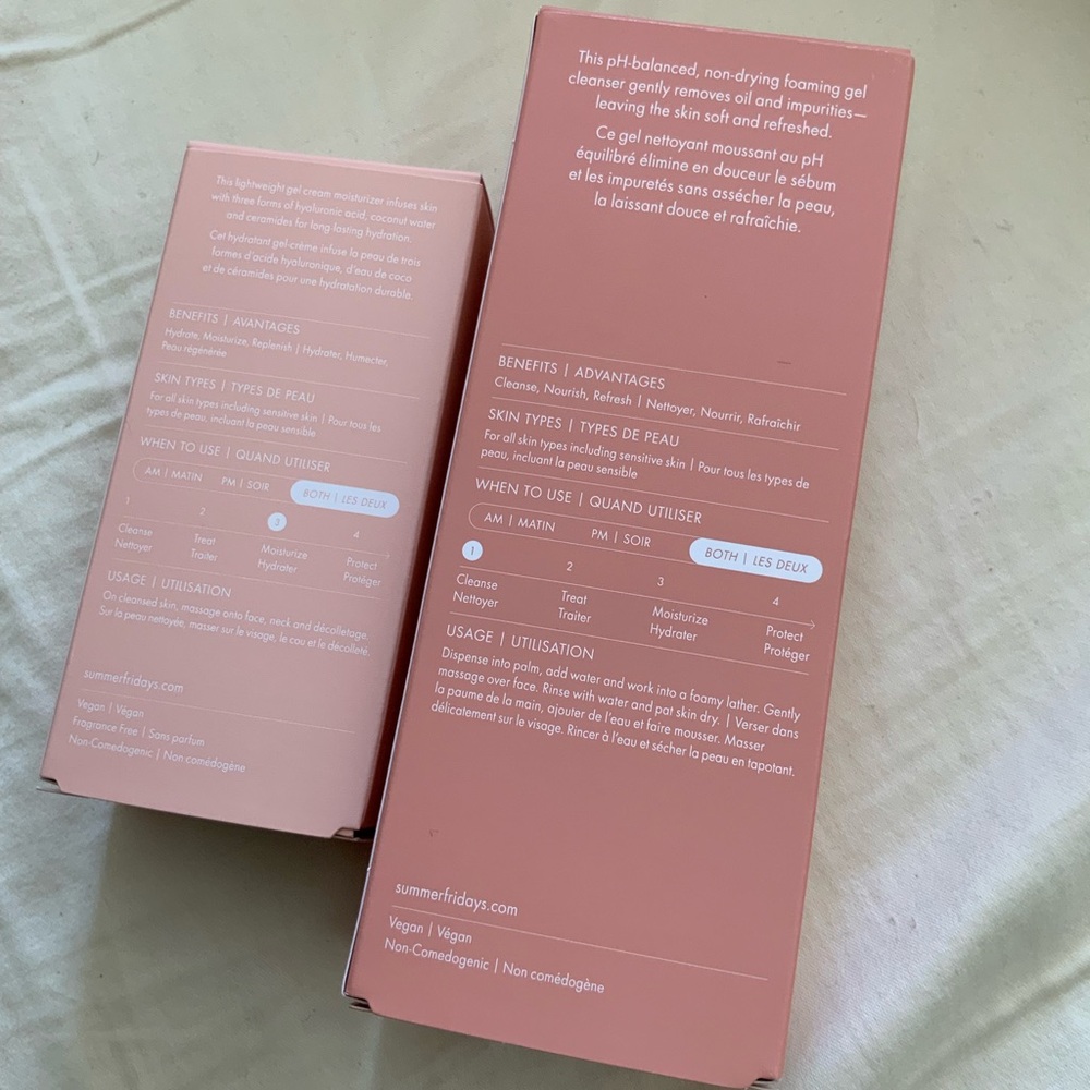 Summer Fridays Pink Bundle new with box gel cleanser & gel cream moisturizer - Picture 3 of 5